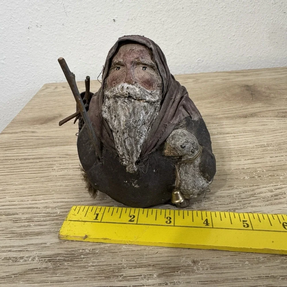 1995 Enesco Arlene Wobler Folk Art‎ Woblers Woods Santa Figure Primitive Rustic